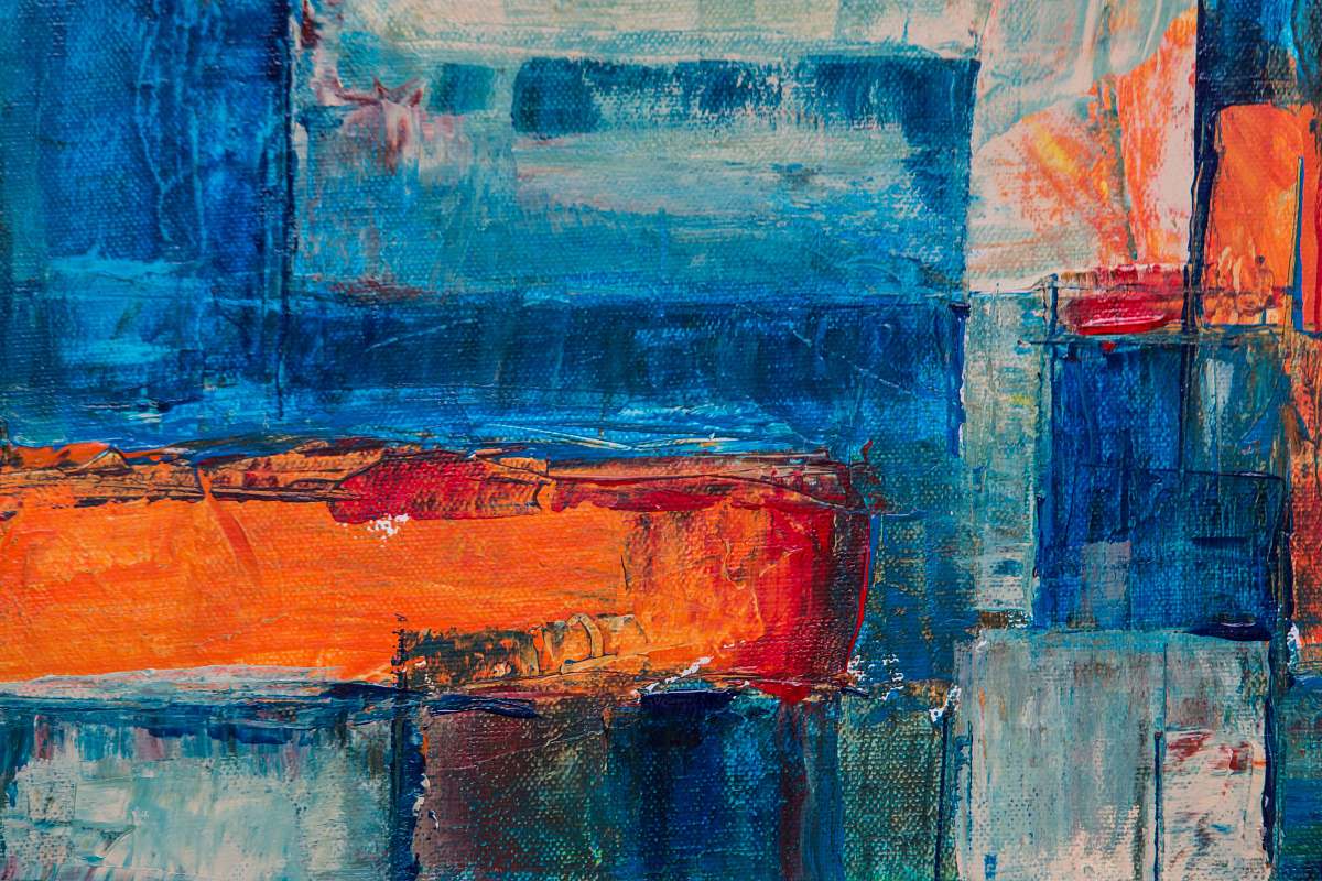 art blue and red abstract painting valparaiso